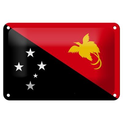 Cartel de chapa con bandera de Papua Nueva Guinea, 18x12cm, decoración de Papua Nueva Guinea