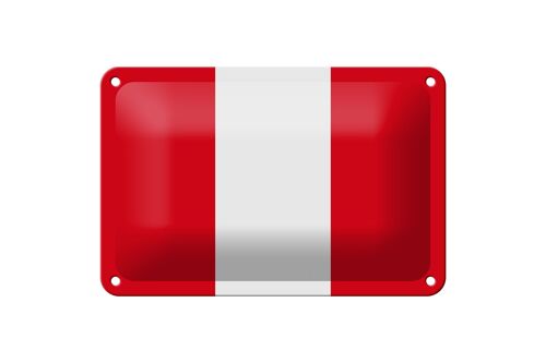 Blechschild Flagge Perus 18x12cm Flag of Peru Dekoration