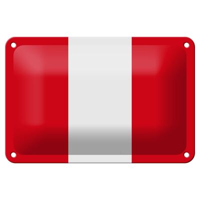 Targa in metallo Bandiera del Perù 18x12 cm Decorazione bandiera del Perù