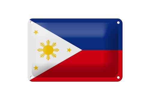 Blechschild Flagge Philippinen 18x12cm Flag of Philippines Dekoration