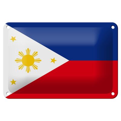 Targa in metallo Bandiera Filippine 18x12 cm Decorazione bandiera delle Filippine