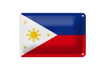 Drapeau des Philippines en étain, 18x12cm, décoration du drapeau des Philippines 1