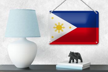 Drapeau des Philippines en étain, 18x12cm, décoration du drapeau des Philippines 4