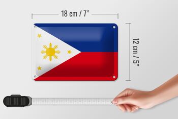 Drapeau des Philippines en étain, 18x12cm, décoration du drapeau des Philippines 5