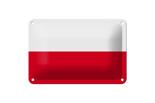 Blechschild Flagge Polens 18x12cm Flag of Poland Dekoration