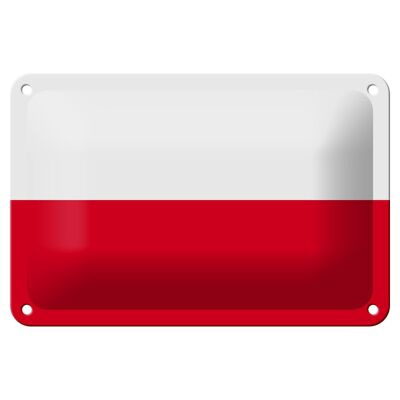 Targa in metallo Bandiera della Polonia 18x12 cm Decorazione bandiera della Polonia