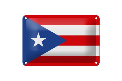 Blechschild Flagge Puerto Ricos 18x12cm Flag of Puerto Rico Dekoration