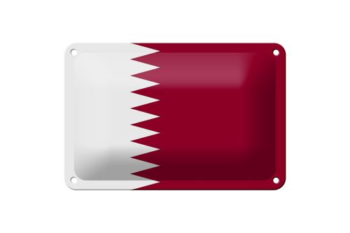 Blechschild Flagge Katars 18x12cm Flag of Qatar Dekoration