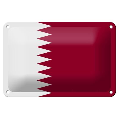 Cartel de chapa con bandera de Qatar, decoración de bandera de Qatar de 18x12cm