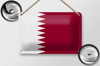 Drapeau du Qatar en étain, 18x12cm, décoration du drapeau du Qatar 2