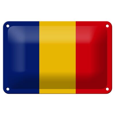 Targa in metallo Bandiera della Romania 18x12 cm Decorazione bandiera della Romania