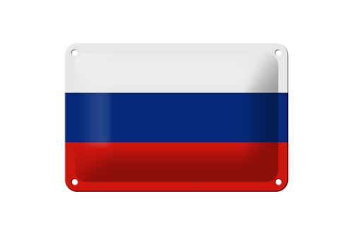 Blechschild Flagge Russlands 18x12cm Flag of Russia Dekoration