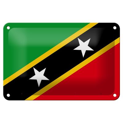 Blechschild Flagge St. Kitts und Nevis 18x12cm Saint Kitts Dekoration