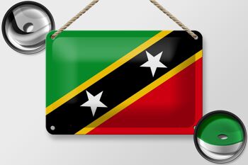 Signe en étain drapeau St. Kitts et Nevis 18x12cm Décoration Saint Kitts 2