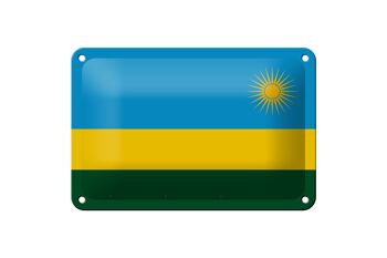 Signe en étain drapeau du Rwanda 18x12cm, décoration du drapeau du Rwanda 1