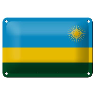 Blechschild Flagge Ruandas 18x12cm Flag of Rwanda Dekoration