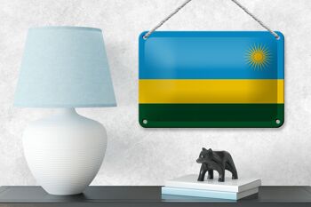 Signe en étain drapeau du Rwanda 18x12cm, décoration du drapeau du Rwanda 4