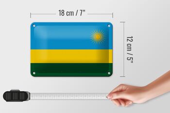 Signe en étain drapeau du Rwanda 18x12cm, décoration du drapeau du Rwanda 5