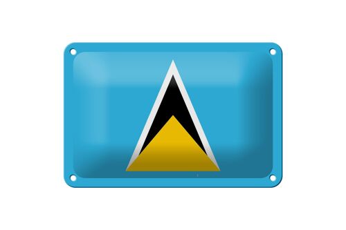 Blechschild Flagge Saint Lucias 18x12cm Flag of Saint Lucia Dekoration