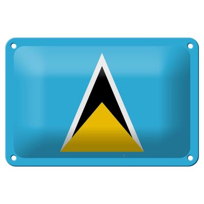 Blechschild Flagge Saint Lucias 18x12cm Flag of Saint Lucia Dekoration