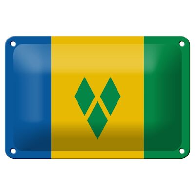 Drapeau en tôle Saint-Vincent-et-Grenadines, décoration 18x12cm