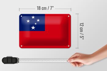 Signe en étain drapeau des Samoa 18x12cm, décoration du drapeau des Samoa 5