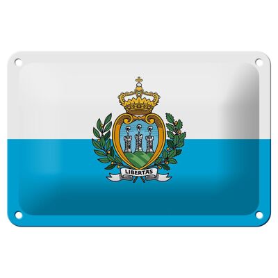 Cartel de chapa Bandera de San Marino 18x12cm Bandera de San Marino Decoración
