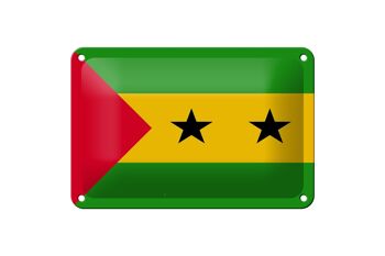 Panneau en tôle drapeau São Tomé et Príncipe 18x12cm décoration São Tomé 1