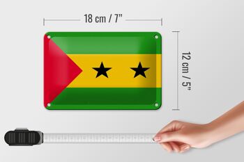 Panneau en tôle drapeau São Tomé et Príncipe 18x12cm décoration São Tomé 5