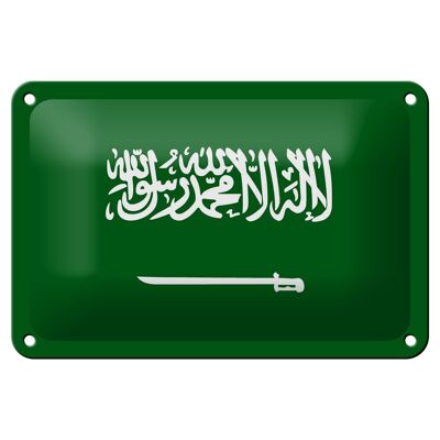 Bandera de cartel de hojalata de Arabia Saudita, 18x12cm, decoración de Arabia Saudita