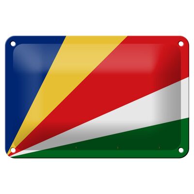 Targa in metallo Bandiera Seychelles 18x12 cm Decorazione bandiera delle Seychelles