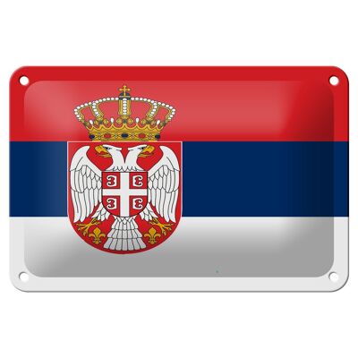 Targa in metallo Bandiera della Serbia 18x12 cm Decorazione bandiera della Serbia
