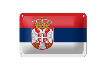 Signe en étain drapeau de la serbie 18x12cm, décoration du drapeau de la serbie 1