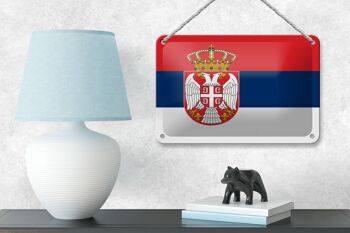 Signe en étain drapeau de la serbie 18x12cm, décoration du drapeau de la serbie 4