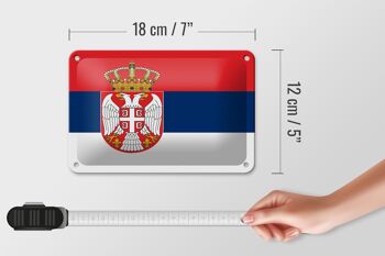Signe en étain drapeau de la serbie 18x12cm, décoration du drapeau de la serbie 5