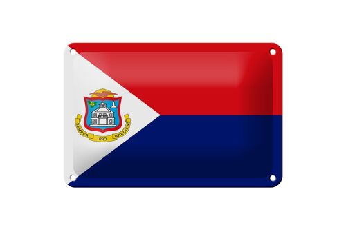 Blechschild Flagge Sint Maartens 18x12cm Flag Sint Maarten Dekoration