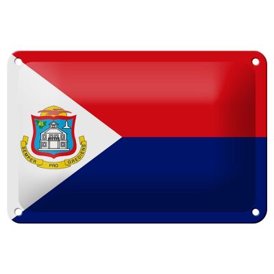 Cartel de chapa con bandera de Sint Maarten, 18x12cm, decoración de bandera de Sint Maarten