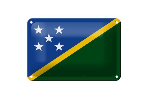Blechschild Flagge Salomonen 18x12cm Flag Solomon Islands Dekoration