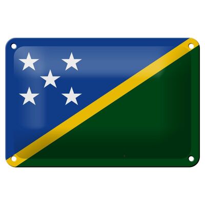 Cartel de chapa con bandera de las Islas Salomón, 18x12cm, decoración de las Islas Salomón