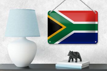 Signe en étain drapeau de l'afrique du sud 18x12cm, décoration du drapeau de l'afrique du sud 4