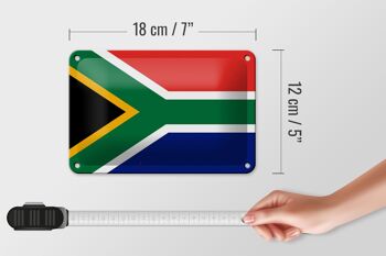 Signe en étain drapeau de l'afrique du sud 18x12cm, décoration du drapeau de l'afrique du sud 5