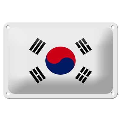 Targa in metallo Bandiera della Corea del Sud 18x12 cm Decorazione con bandiera della Corea del Sud