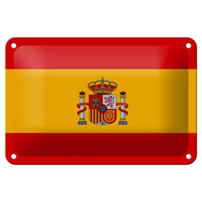 Targa in metallo Bandiera della Spagna 18x12 cm Decorazione bandiera della Spagna