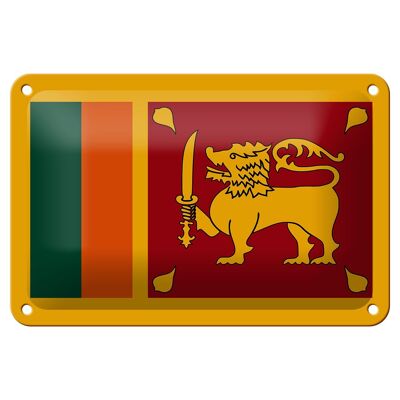Targa in metallo Bandiera dello Sri Lanka 18x12 cm Decorazione bandiera dello Sri Lanka