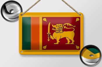 Signe en étain drapeau du Sri Lanka 18x12cm, décoration du drapeau du Sri Lanka 2