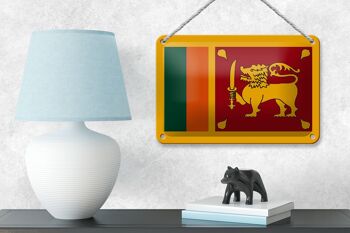 Signe en étain drapeau du Sri Lanka 18x12cm, décoration du drapeau du Sri Lanka 4