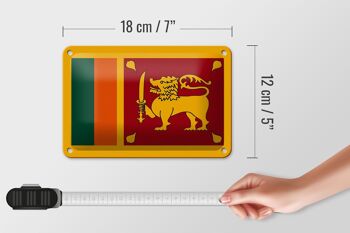 Signe en étain drapeau du Sri Lanka 18x12cm, décoration du drapeau du Sri Lanka 5