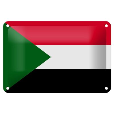 Targa in metallo Bandiera Sudan 18x12 cm Decorazione bandiera del Sudan