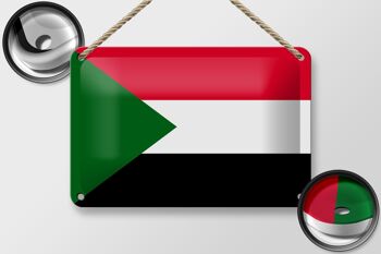 Drapeau du Soudan en étain, 18x12cm, décoration du drapeau du Soudan 2