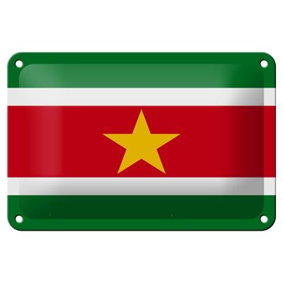 Cartel de chapa con bandera de Surinam, 18x12cm, decoración de bandera de Surinam